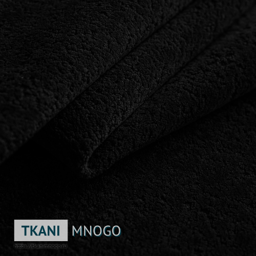 Фото ткани велюра “32” (однотонный черный)
