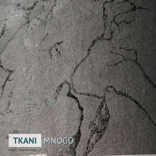 Фото ткани 253-4A - серый узор. Производитель Китай. Замша крупным планом.